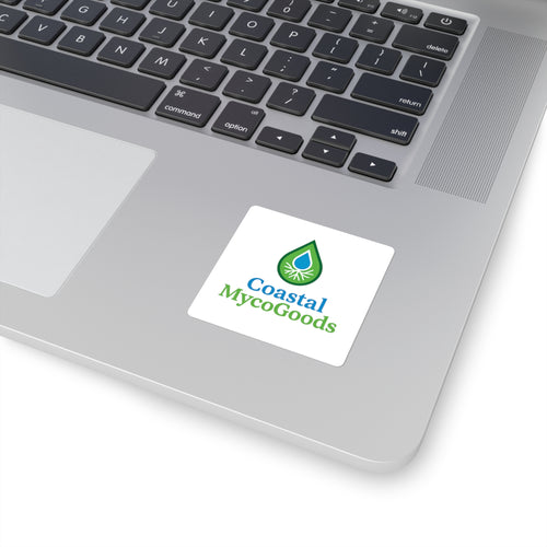 Coastal MycoGoods Logo Square Sticker - Waterproof Laptop Decal