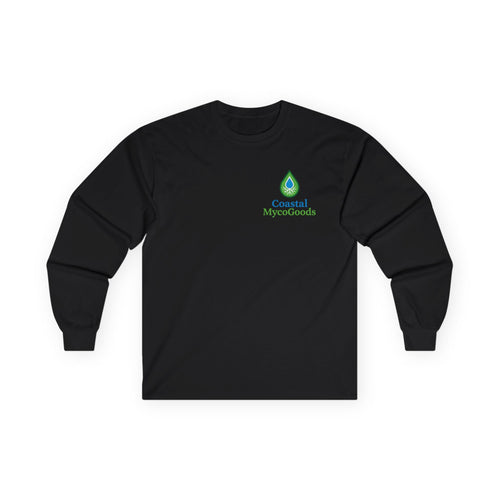 Coastal MycoGoods logo long sleeve tee | mushroom mycology motif